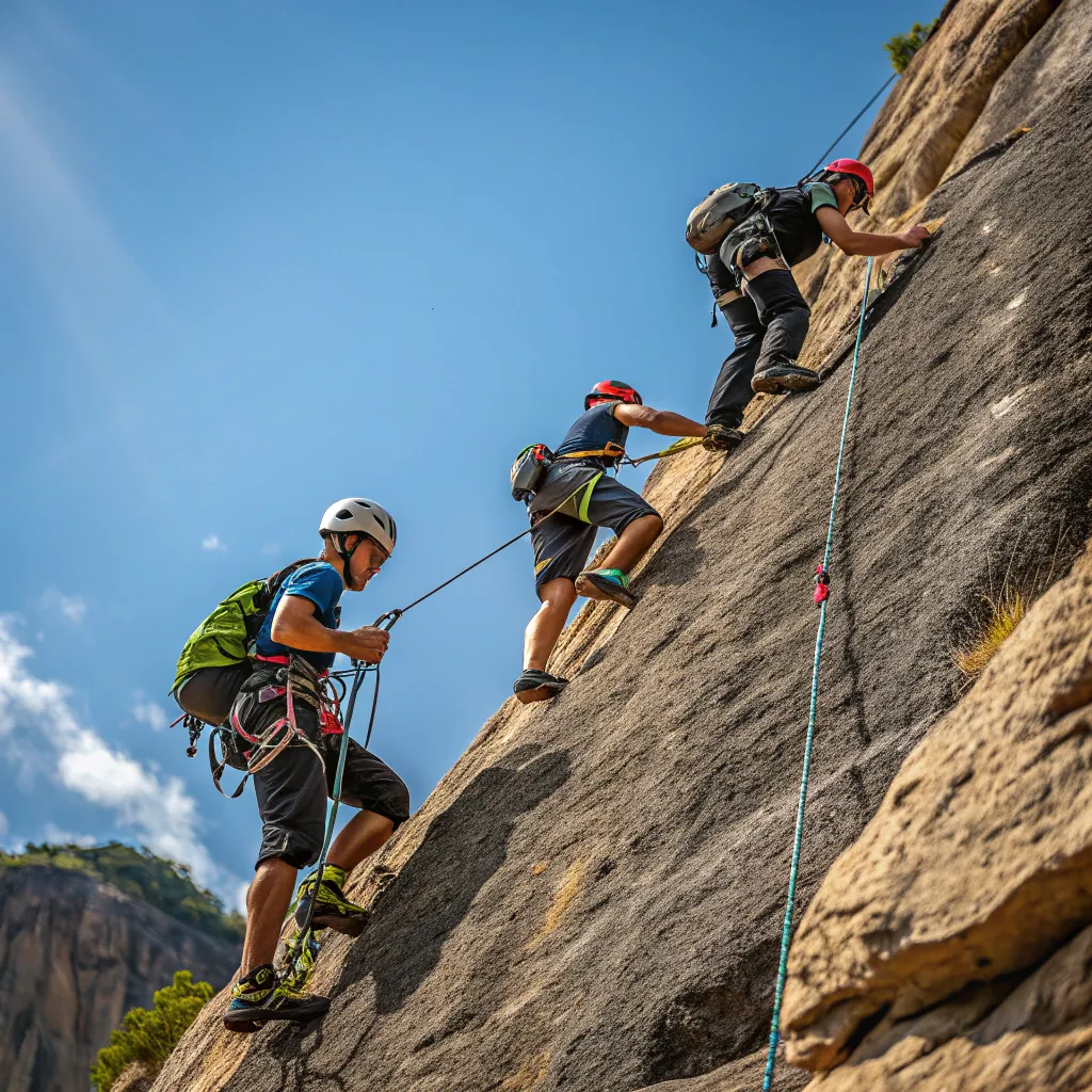 Climbing adventure team
